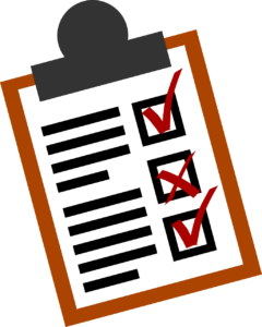 Checklist on a clipboard