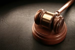 Gavel laying on a block