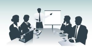 Illustration of people in a meeting