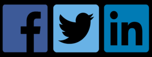 Facebook, Twitter, and LinkedIn logos