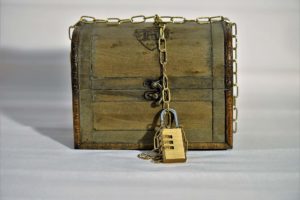 Locked wooden chest