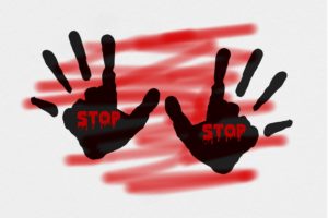 Hands Up with Stop written on them