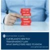 Legal compliance graphic for Cleveland’s pay transparency law featuring stacked blocks with regulatory terms and Gertsburg Licata branding for Ohio employers